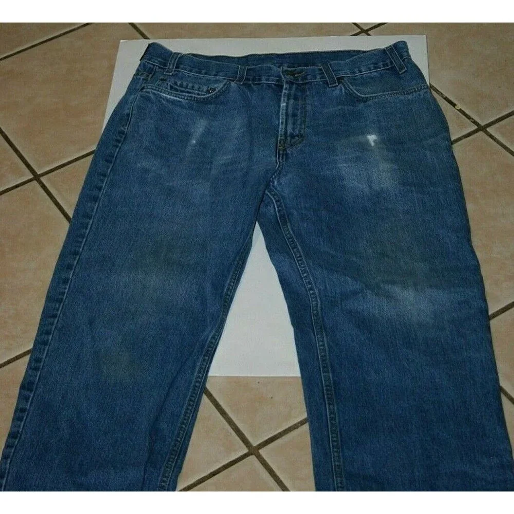 Kirkland jeans mens 34 x 31 Signature distressed straight blue